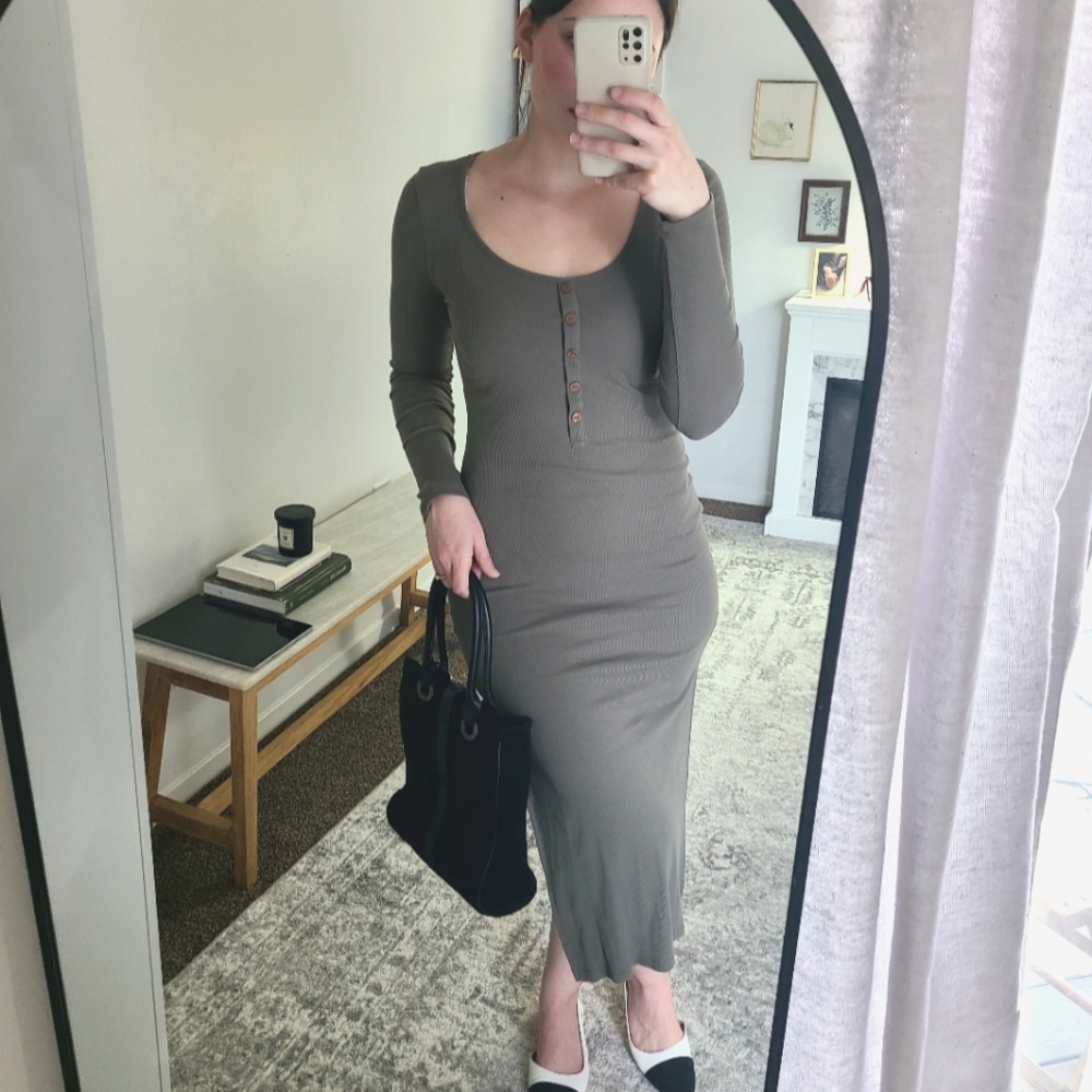 Long Sleeve Gray Dress